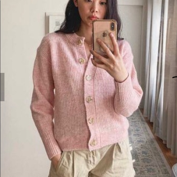 Everlane Sweaters - Everlane Alpaca Cardigan Pink Sz M